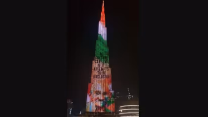 Burj Khalifa pays tribute to Bapu on Gandhi Jayanti, lights up with photos of the Mahatma