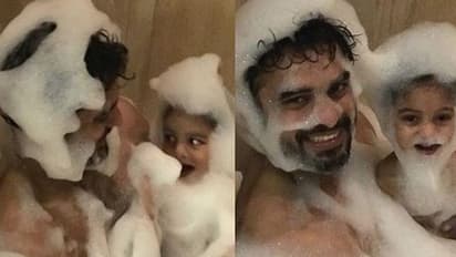 പതയില് കുളിച്ച് ടൊവിനോയും മകളും, ഫോട്ടോ വൈറല്