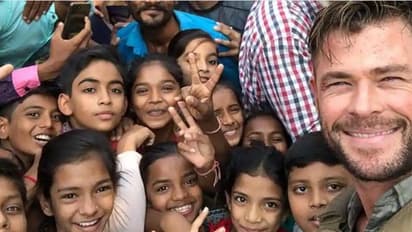 Thor aka Chris Hensworth is having a thunderous time in India and has the photographs to prove it