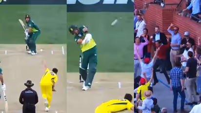Watch: Aiden Markram smashes Mitchell Starc’s 150kmph delivery for a massive 95-metre six