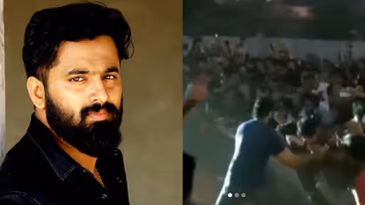 ആവേശം അതിര് കടന്നപ്പോള് സുരക്ഷാ വേലി മറിഞ്ഞു; വിദ്യാര്ഥികളെ താങ്ങി രക്ഷിച്ച ഉണ്ണി മുകുന്ദന് കൈയ്യടി