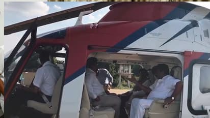 చెన్నూరులో ప్రచారం కోసం మంత్రి హెలికాప్టర్ ప్రయాణం (వీడియో)