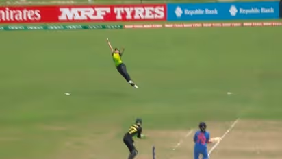 Watch: Tayla Vlaeminck’s stunning one-handed catch dismisses Veda Krishnamurthy in Women’s World T20