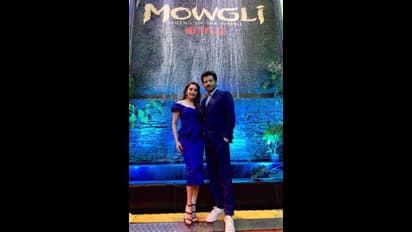 Anil Kapoor, Abhishek Bachchan and Madhuri Dixit wear matching outfits to Mowgli premiere