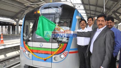 అమీర్ పేట్-హైటెక్ సిటీ మార్గంలో మెట్రో పరుగులు...(వీడియో)