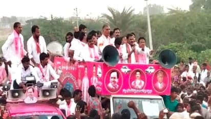 రేవంత్ ఇలాకాలో హరీష్ భారీ రోడ్ షో...(వీడియో)