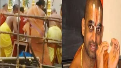 చినజీయర్ స్వామికి తప్పిన పెను ప్రమాదం...గుడిపైన పూజ చేస్తుండగా (వీడియో)