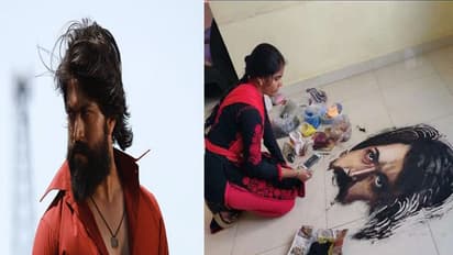 ಬಣ್ಣದಲ್ಲಿ ಚಿತ್ರ ಬಿಡಿಸಿ ’ಸಲಾಂ ರಾಕಿ ಬಾಯ್’ ಎಂದ ಕಲಾವಿದೆ