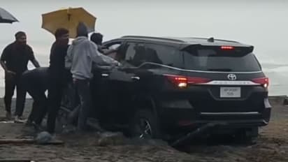 ಬೀಚ್‌ಗೆ ಹೋದ ಸಚಿವರ ಕಾರಿಗೆ ಬಂತು ಸಂಕಟ-ವಿಡಿಯೋ ವೈರಲ್