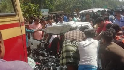 കൊല്ലത്ത് വാഹനാപകടങ്ങളില് എട്ട് മരണം; ബസും കാറും കൂട്ടിയിടിച്ച് ഒരു കുടുംബത്തിലെ അഞ്ച് പേര് മരിച്ചു