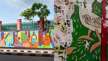 ചിത്രച്ചുമരുകള് കഴുകിമിനുക്കി മേയറും സംഘവും; പോസ്റ്റര് പതിച്ചവര്ക്കെതിരെ നടപടിക്കൊരുങ്ങി ജില്ലാഭരണകൂടം