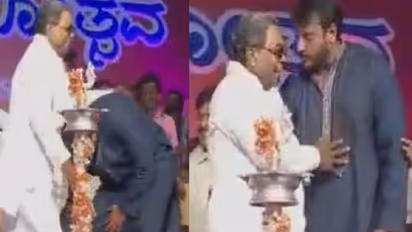 ಸಿದ್ದರಾಮಯ್ಯ ಕಾಲಿಗೆ ನಮಸ್ಕರಿಸಿ ಸರಳತೆ ಮೆರೆದ ದರ್ಶನ್