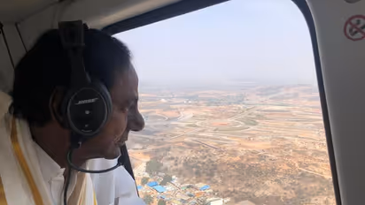 Yadadri temple: Telangana chief minister KCR makes aerial inspection of renovation works