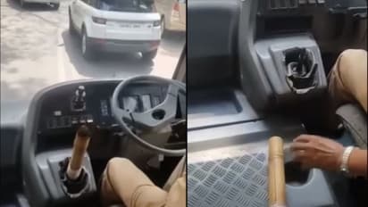 ಗೇರ್ ಲಿವರ್ ಬದಲು ಬಿದಿರಿನ ಕೋಲು ಬಳಕೆ- ಸ್ಕೂಲ್ ಬಸ್ ಚಾಲಕ ಬಂಧನ!