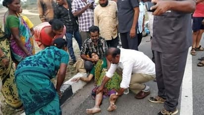 రోడ్డు ప్రమాద బాధితురాలికి ప్రథమచికిత్స చేసిన టీఆర్ఎస్ ఎంపీ