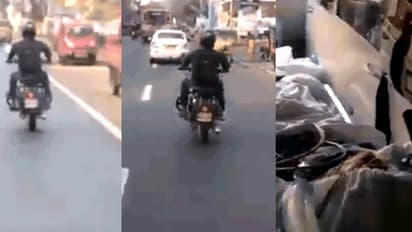 ആംബുലന്സിന് മുന്നിലെ അഭ്യാസം, യുവാവിനെ സോഷ്യല് മീഡിയ കുടുക്കി!