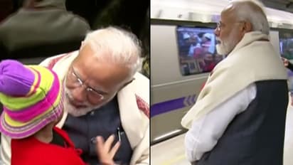 PM Modi takes metro ride to ISKCON; interacts with commuters, takes selfies