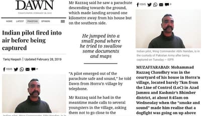 पाकिस्तानी अखबारों में छाया रहा विंग कमांडर अभिनंदन की बहादुरी का किस्सा