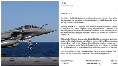 മാധ്യമ സ്വാതന്ത്ര്യം ഹനിക്കരുത്: റഫാൽ വിവാദത്തിൽ കേന്ദ്രസർക്കാരിനെതിരെ എഡിറ്റേഴ്സ് ഗിൽഡ്