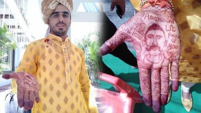 इंदौर के दूल्हे ने मेंहदी से किया बहादुरी का ‘अभिनंदन’