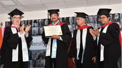 ವಿಶ್ವಸಂಸ್ಥೆ ಸ್ಥಾಪಿತ ಪೀಸ್ ವಿವಿಯಿಂದ  ವೆಂಕಯ್ಯ ನಾಯ್ಡುಗೆ ಡಾಕ್ಟರೆಟ್‌