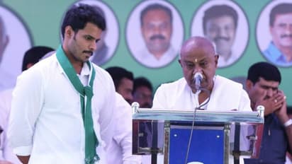 Deve Gowda launches grandson Nikhil Kumaraswamy, urges Mandya voters to bless him in Lok Sabha polls
