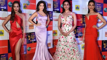 अवॉर्ड नाइट में छाया सितारों का ग्लैमरस लुक, रेड हॉट लुक में नजर आई मलाइका