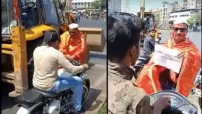 ಭಿಕ್ಷುಕರ ವೇಷದಲ್ಲಿ ಪೊಲೀಸ್- ನಿಯಮ ಪಾಲಿಸದವರಿಗೆ ನಡು ರಸ್ತೆಯಲ್ಲೇ ಶಿಕ್ಷೆ!