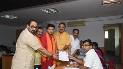 ಬಿಜೆಪಿ ಶಾಸಕರ ಅನುಪಸ್ಥಿತಿಯಲ್ಲಿ ನಾಮಪತ್ರ ಸಲ್ಲಿಸಿದ ತೇಜಸ್ವಿ!