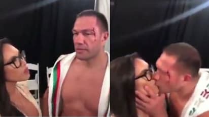 അഭിമുഖമെടുക്കാന്‍ വന്ന റിപ്പോര്‍ട്ടറെ ചുംബിച്ച് ബോക്സിംഗ് താരം; വിവാദം