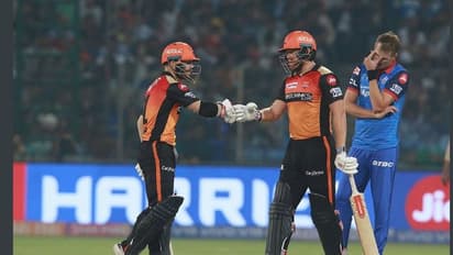 DCvsSRH: సన్రైజర్స్ హైదరాబాద్ భారీ స్కోరు... వార్నర్, బెయిర్స్టో, కేన్ విలియంసన్ మెరుపులు..