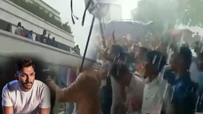 వీడియో: వర్షానికి ధీటుగా బన్నీ - అభిమానుల ప్రేమ!