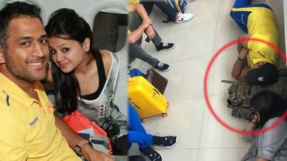నేలపైనే పడుకున్న ధోని, అతని భార్య సాక్షి: ఫోటో వైరల్