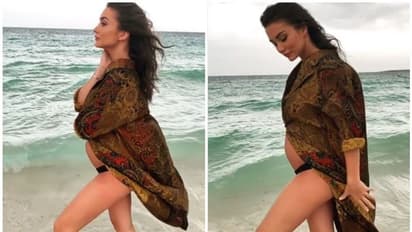 അലസമായി കടല്ക്കാറ്റേറ്റ് ബിക്കിനിയില് എമി ജാക്സണ്; വീഡിയോ വൈറല്