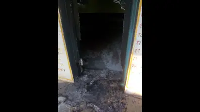 Kolar: Day before election, poll station set on fire (In Pics)