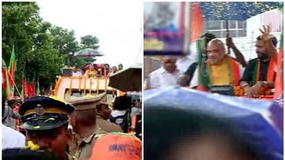 പത്തനംതിട്ടയിൽ അമിത് ഷായുടെ റോഡ് ഷോ; മഴയെ അവഗണിച്ച് ആവേശത്തോടെ പ്രവര്ത്തകര്