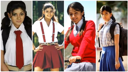 பள்ளி உடையில் கலக்கும் முன்னணி நடிகைகளின் புகைப்பட தொகுப்பு!