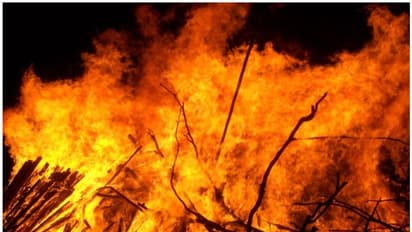 പുല്ലിന് തീപിടിച്ച് ആളിപ്പടര്ന്നു; പാഞ്ഞെത്തിയ ഫയര്ഫോഴ്സ് വാഹനങ്ങള്ക്ക് തടസമായി വൈദ്യുതി കമ്പികള്