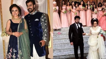 നേവി ബ്ലൂ ലഹങ്കയില് അതിസുന്ദരിയായി പേളി; ഒരുക്കിയത് ഇവരാണ്...