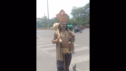 'Yama' takes to Raipur streets, asks people to obey traffic rules