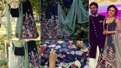 വിവാഹ സത്കാരത്തിന് ധരിച്ച ആ മനോഹരമായ ലഹങ്കയില് അതിസുന്ദരിയായി പേളി