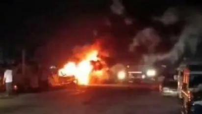 Truck carrying beer catches fire in Andhra Pradesh, loss estimated at Rs 15 lakh