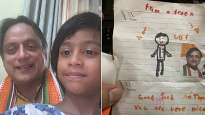 ഇതാണ് എനിക്ക് കിട്ടിയ ആദ്യ ആശംസ, ഏഴ് വയസ്സുകാരിയുടെ ആശംസാ കുറിപ്പുമായി തരൂര്