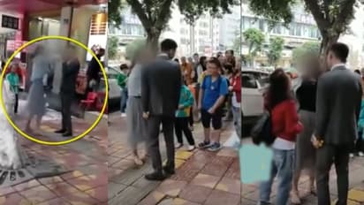 പ്രണയദിനത്തിൽ മൊബൈൽ ഫോൺ സമ്മാനിച്ചില്ല; കാമുകനെ പൊതുയിടത്തിൽ പൊതിരെ തല്ലി യുവതി-വീഡിയോ