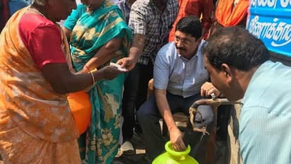 அன்புமணிக்கு செம அடி கொடுத்த தயாநிதிமாறன்..!! பெண்களுக்கு குடத்தில் தண்ணீர் பிடித்து கொடுத்து அசத்தல்..!