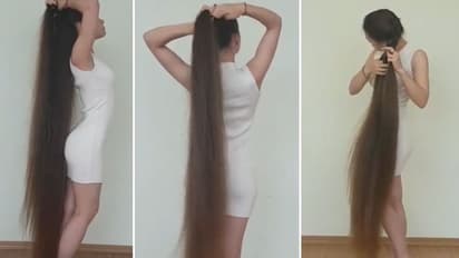 നിലത്ത് കിടന്നിഴയുന്ന മുടി; ഇത് കെട്ടിയൊതുക്കുന്നത് ഒന്ന് കാണണം!