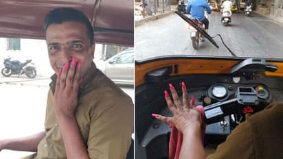 പിങ്ക് നിറമടിച്ച നീണ്ട നഖങ്ങളുമായി ഒരോട്ടോ ഡ്രൈവര്; ഇത് ഹൃദയം തൊടുന്ന കഥ!
