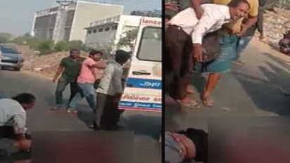 மேம்பாலத்தில் இருந்து கீழே விழுந்த மகன்... மார்பில் சாய்த்துக்கொண்டு கதறிய தந்தை..!