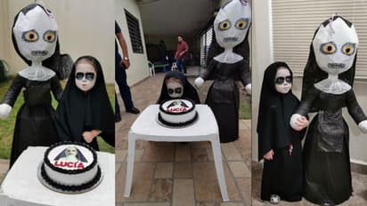 പഴഞ്ചന്‍ തീമൊന്നും പോരാ പിറന്നാളിന്; മൂന്നു വയസ്സുകാരിയുടെ പിറന്നാള്‍ തീം 'ദ നണ്‍'