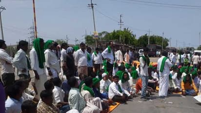 ರಾಷ್ಟ್ರೀಯ ಹೆದ್ದಾರಿ ಬಂದ್ ಮಾಡಿ ರೈತರಿಂದ ಪ್ರತಿಭಟನೆ